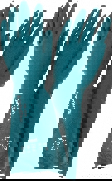 Series 58-335 Chemical Resistant Gloves: Size Medium, 17.00 Thick, Nitrile, Nitrile, Supported,